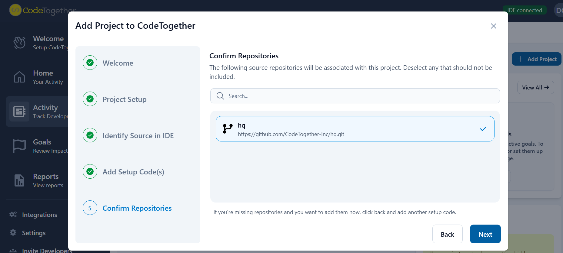 Confirm Repositories