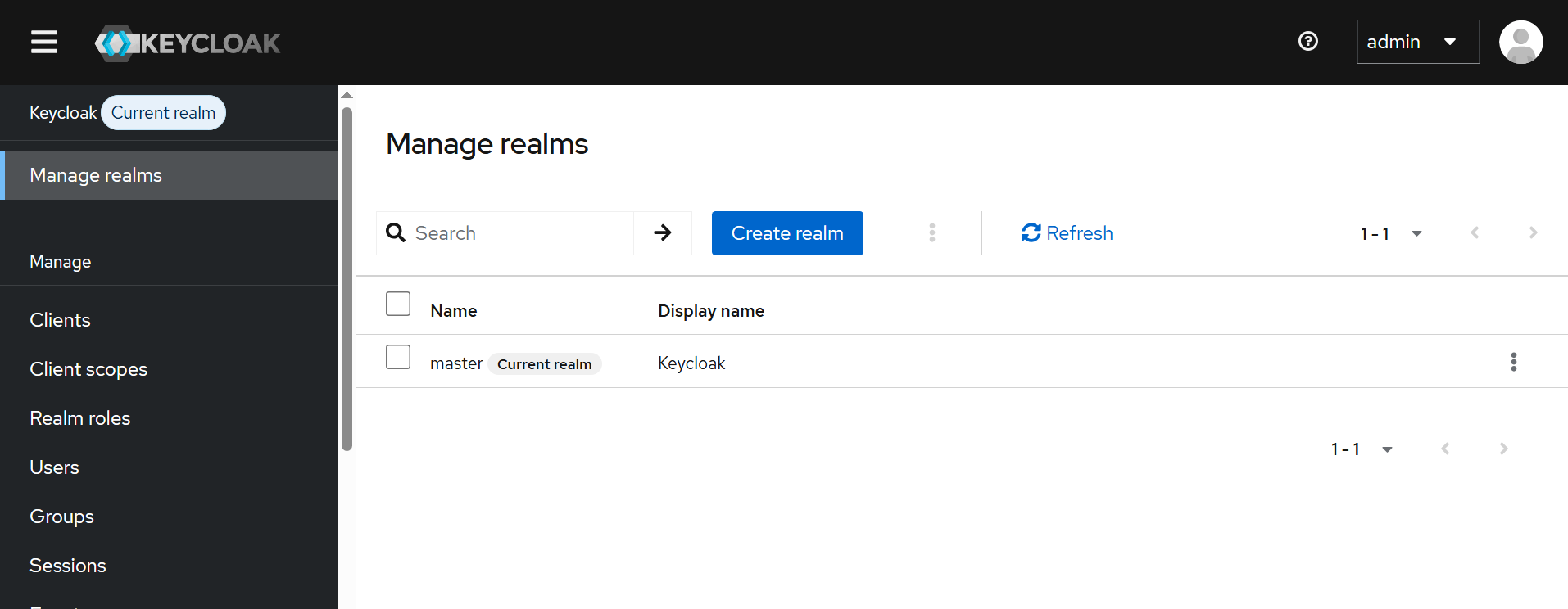 Create Realm step one