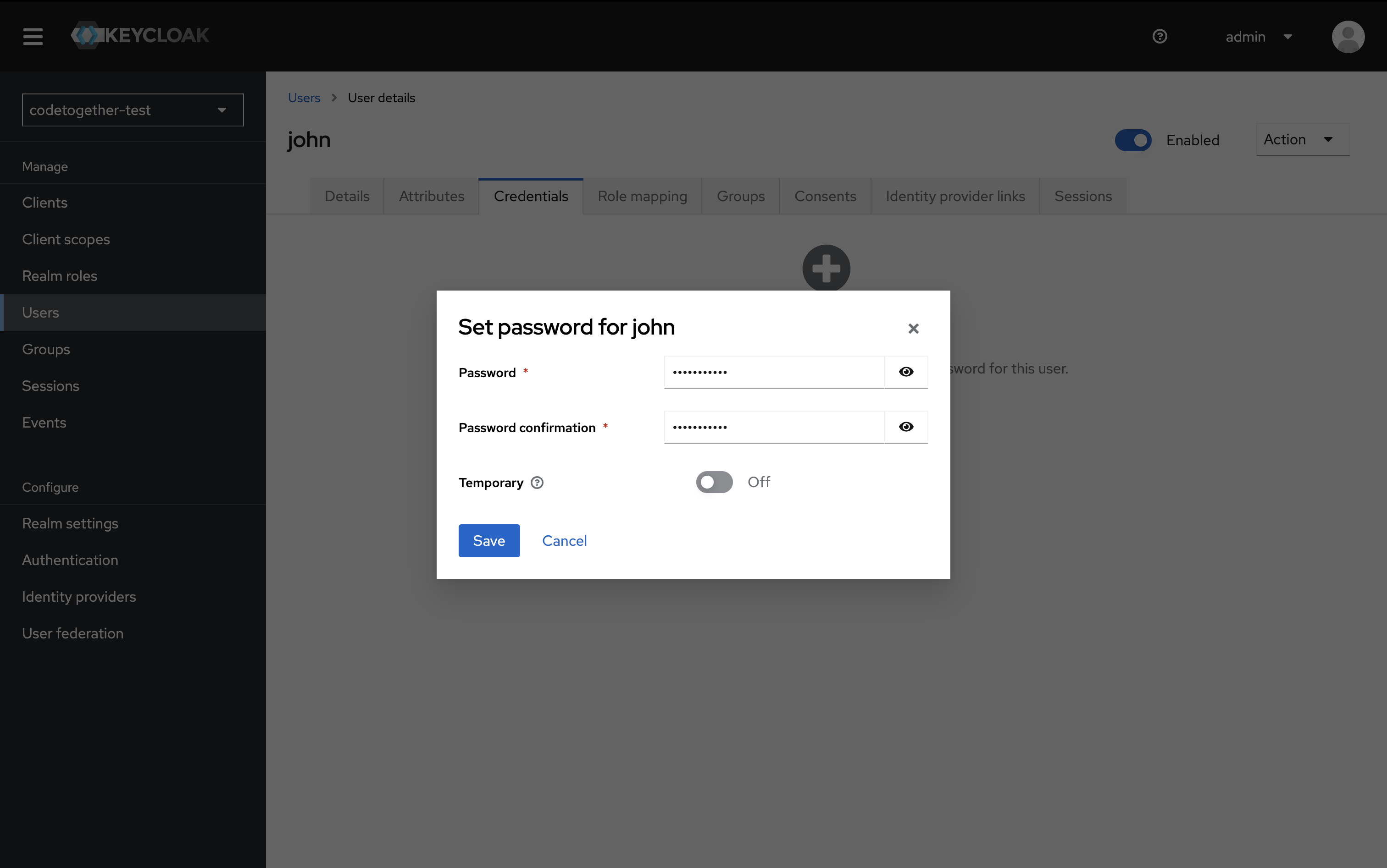 Create User Password