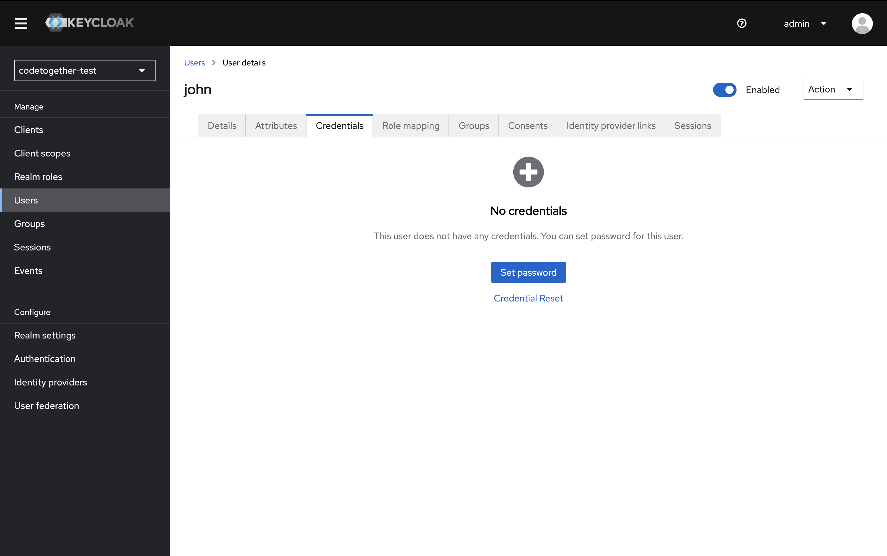 Create User Set Password Step