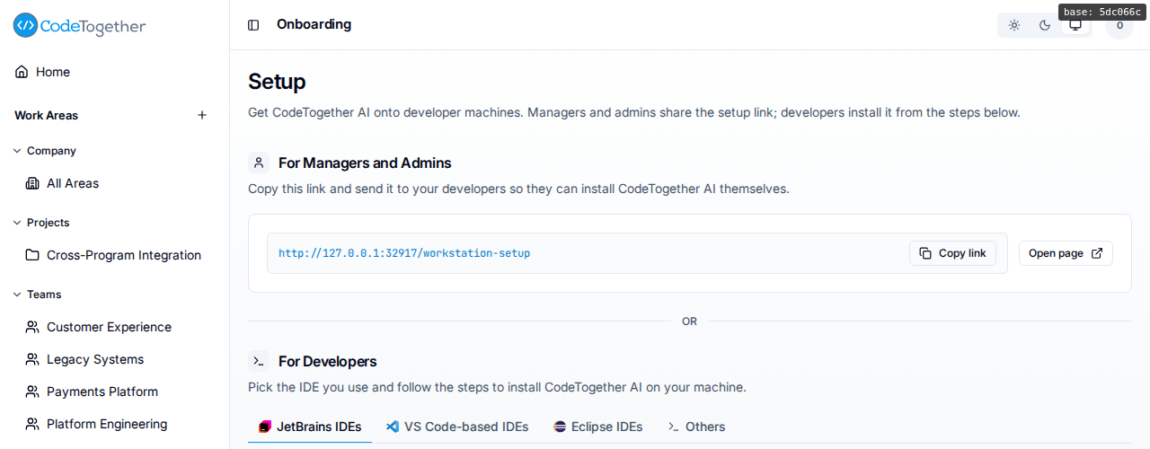 Onboarding page
