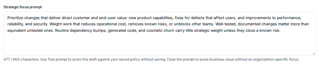 Strategic focus prompt field