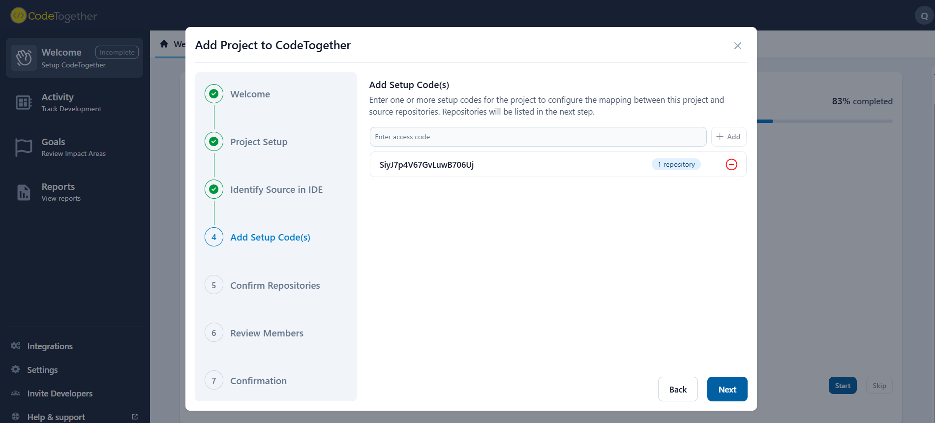 Add Setup Code